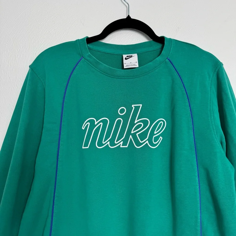 Nike Sportswear Sweatshirt Womens Medium Teal Icon Clash French Terry Athleisure